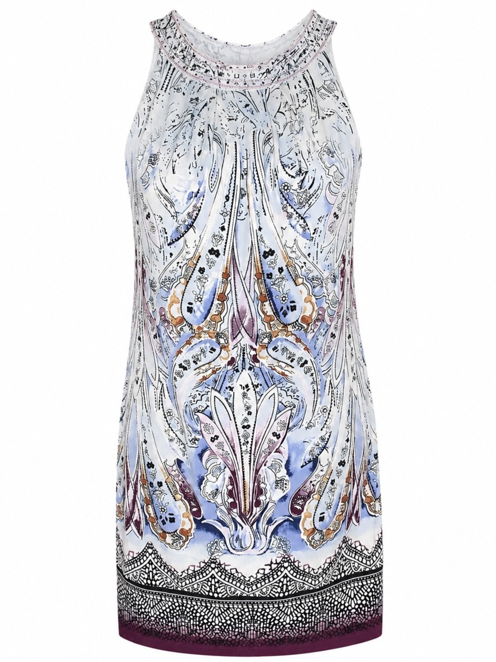 White House Black Market Paisley Print Halter Knit Shift Dress Size Medium M - Picture 3 of 10